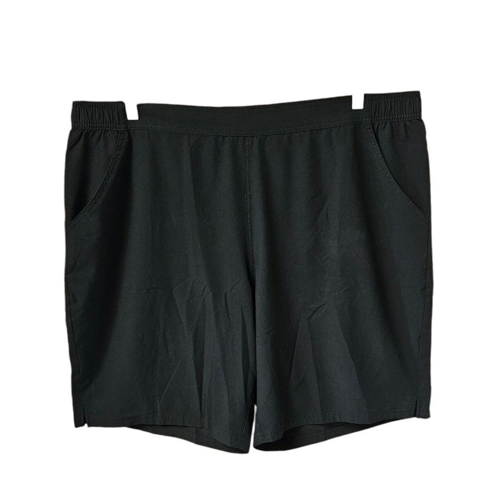 D&CO BEACH Shorts Plus Size Black High Rise Silky Dress Shorts Size 22W